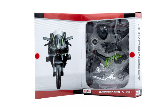 Foto 3 pulgar | Motocicleta de Juguete Maisto Línea de Ensamble a Escala 1:12 Al Kawasaki Ninja H2R Gris