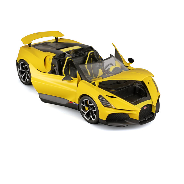 Foto 2 | Coche de Colección Bugatti Mistral amarillo a escala 1:18 de Burago