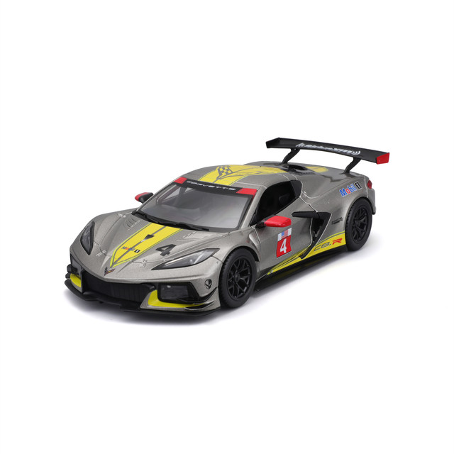 Auto Burago a Escala 1:24 Race Chevrolet Corvette C8.r  Amarillo