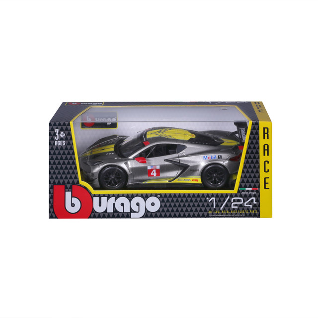 Foto 4 pulgar | Auto Burago a Escala 1:24 Race Chevrolet Corvette C8.r  Amarillo