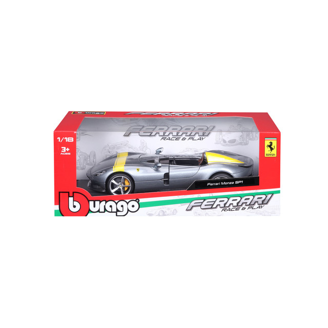 Foto 3 | Auto Burago Race & Play a Escala 1:18 R&P Ferrari Monza SP1 Gris