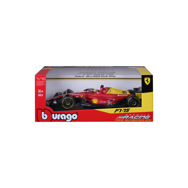 Foto 4 pulgar | Auto Burago Fórmula 1 F1 a Escala 1:18 SFR Ferrari SF-75 (2022) Italian GP Edition Rojo