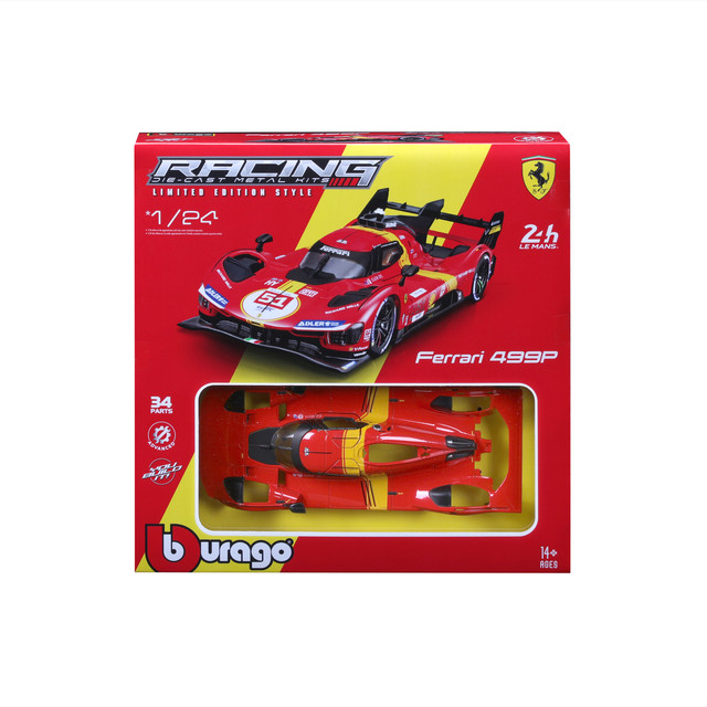 Foto 4 pulgar | Auto Burago Maisto Racing Kit A Escala 1:24 Racing Kit 499p Lmh 2023 Rojo
