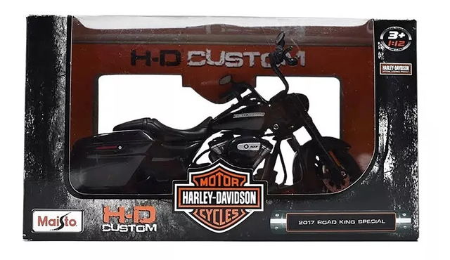 Foto 3 pulgar | Moto Maisto Harley Davidson A Escala 1:12 H-d 2017 Road King Special Negro