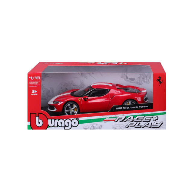 Foto 3 | Auto Burago Race & Play A Maisto Escala 1:18 R&p Ferrari 296 Gtb Assetto Fiorano Rojo