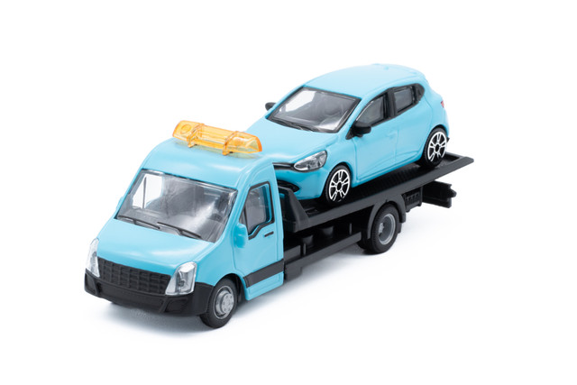 Auto Burago Maisto Street Fire A Escala 1:43 Flatbed Transport W/ 1 Car Azul