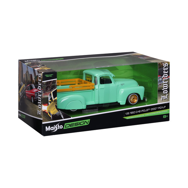 Foto 4 pulgar | Auto Maisto Chevrolet Lowriders 1950 Pick-up 3100 Verde A Escala 1:24