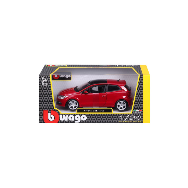 Foto 4 pulgar | Auto Burago Volkswagen Polo Gti Mark 5 Rojo A Escala 1:24