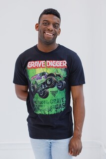 Foto 4 | Camiseta Para Hombre Grave Digger De Monster Jam Grave Digger, Negra, Talla Xxl - Venta Internacional.
