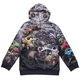 Foto 3 | Sudadera Con Capucha Monster Jam Zombie Grave Digger Megalodon Boy 3t Negra - Venta Internacional.