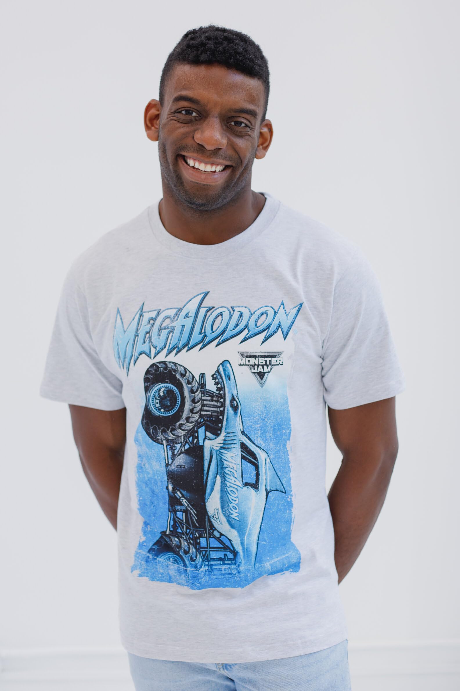 Foto 3 pulgar | Camiseta Monster Jam Megalodon Gris Para Hombre Xxl - Venta Internacional.