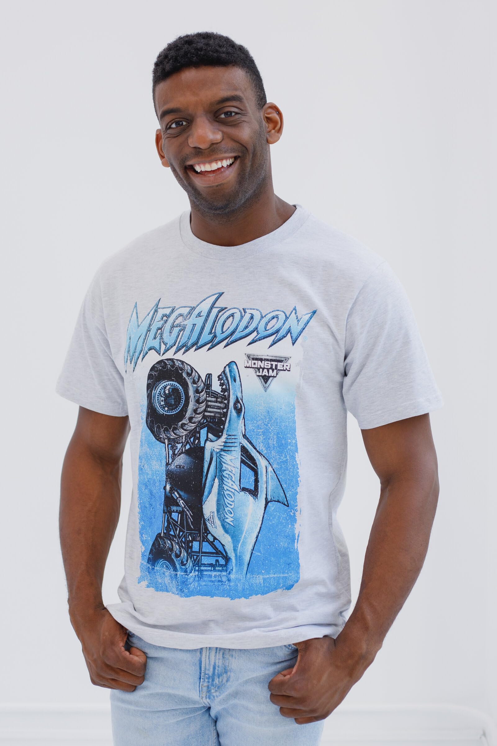 Foto 5 pulgar | Camiseta Monster Jam Megalodon Gris Para Hombre Xxl - Venta Internacional.