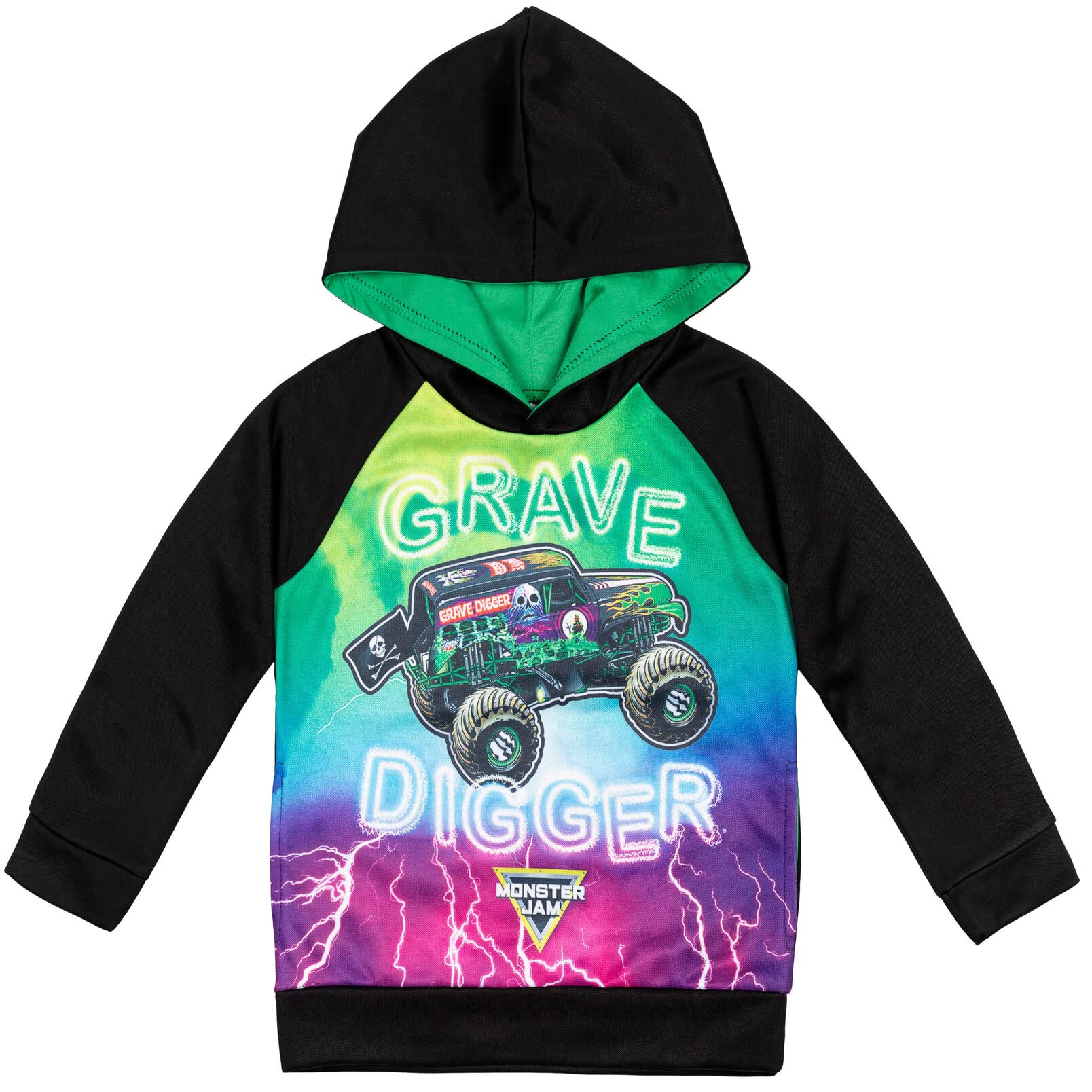 Sudadera Con Capucha Monster Jam Trucks Grave Digger Big Boys, Negro/verde - Venta Internacional.