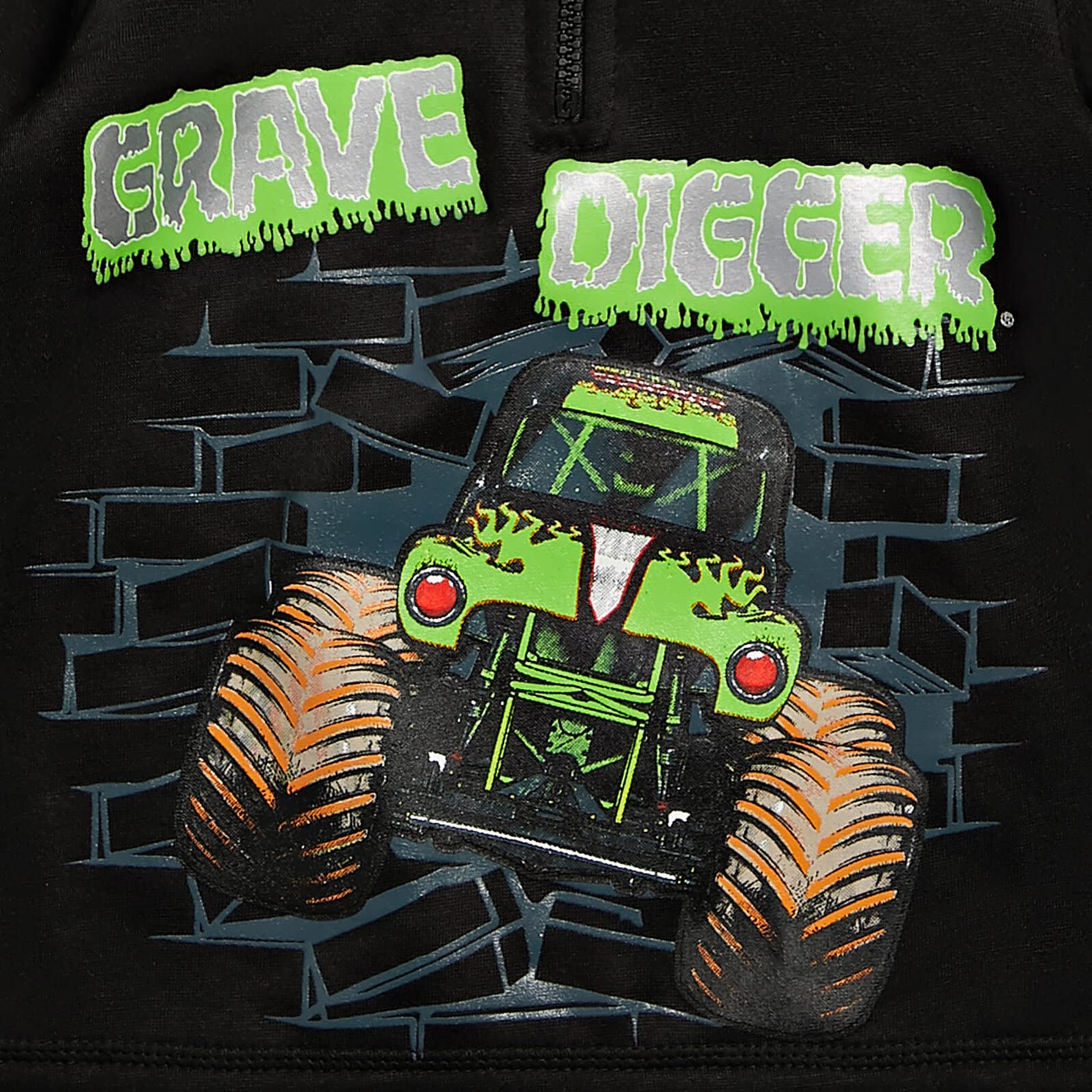 Foto 3 pulgar | Sudadera Con Capucha Monster Jam Grave Digger Para Niños Pequeños Con Media Cremallera 2t - Venta Internacional.