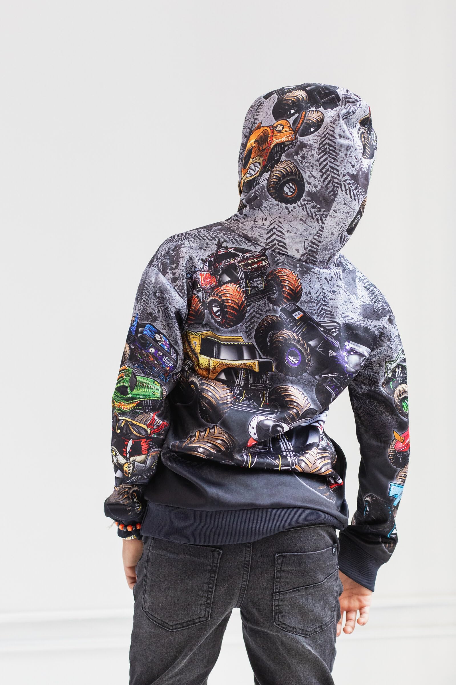 Foto 5 pulgar | Sudadera Con Capucha Monster Jam Zombie Grave Digger Megalodon Para Niños De 10 A 12 Años - Venta Internacional.