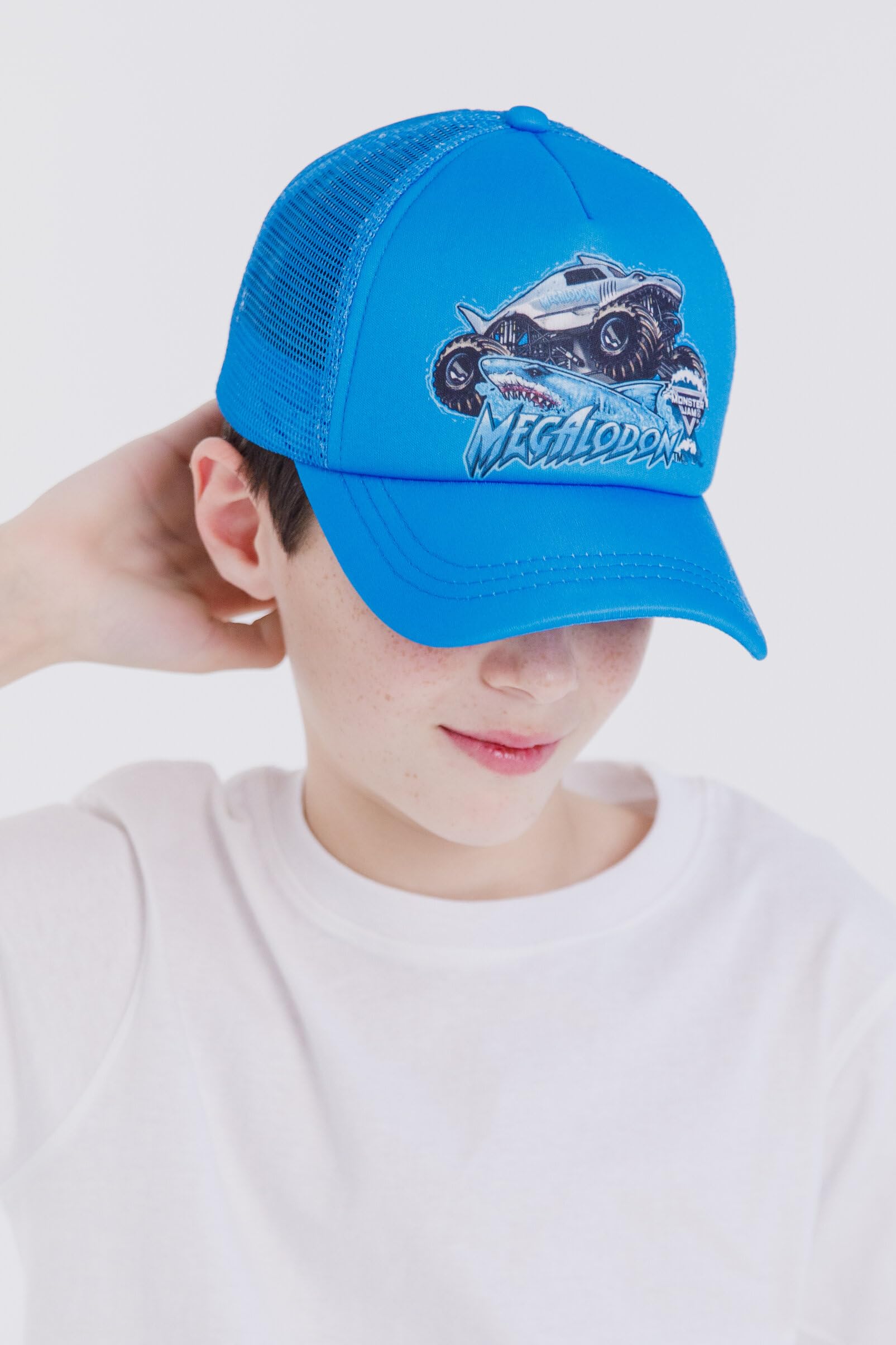 Foto 3 pulgar | Gorra De Béisbol Monster Jam Megalodon Blue Para Niños Pequeños - Venta Internacional.