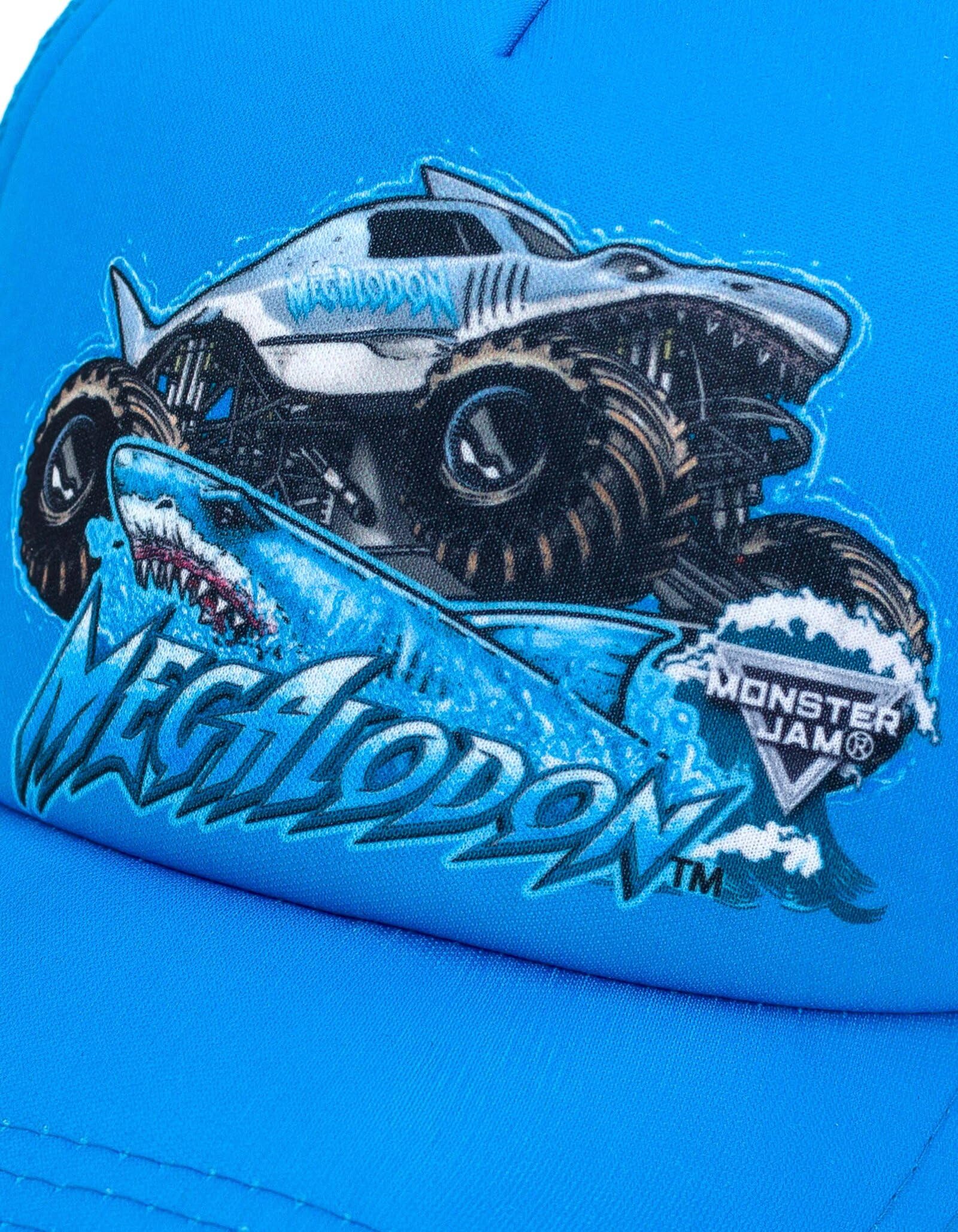Foto 5 pulgar | Gorra De Béisbol Monster Jam Megalodon Blue Para Niños Pequeños - Venta Internacional.