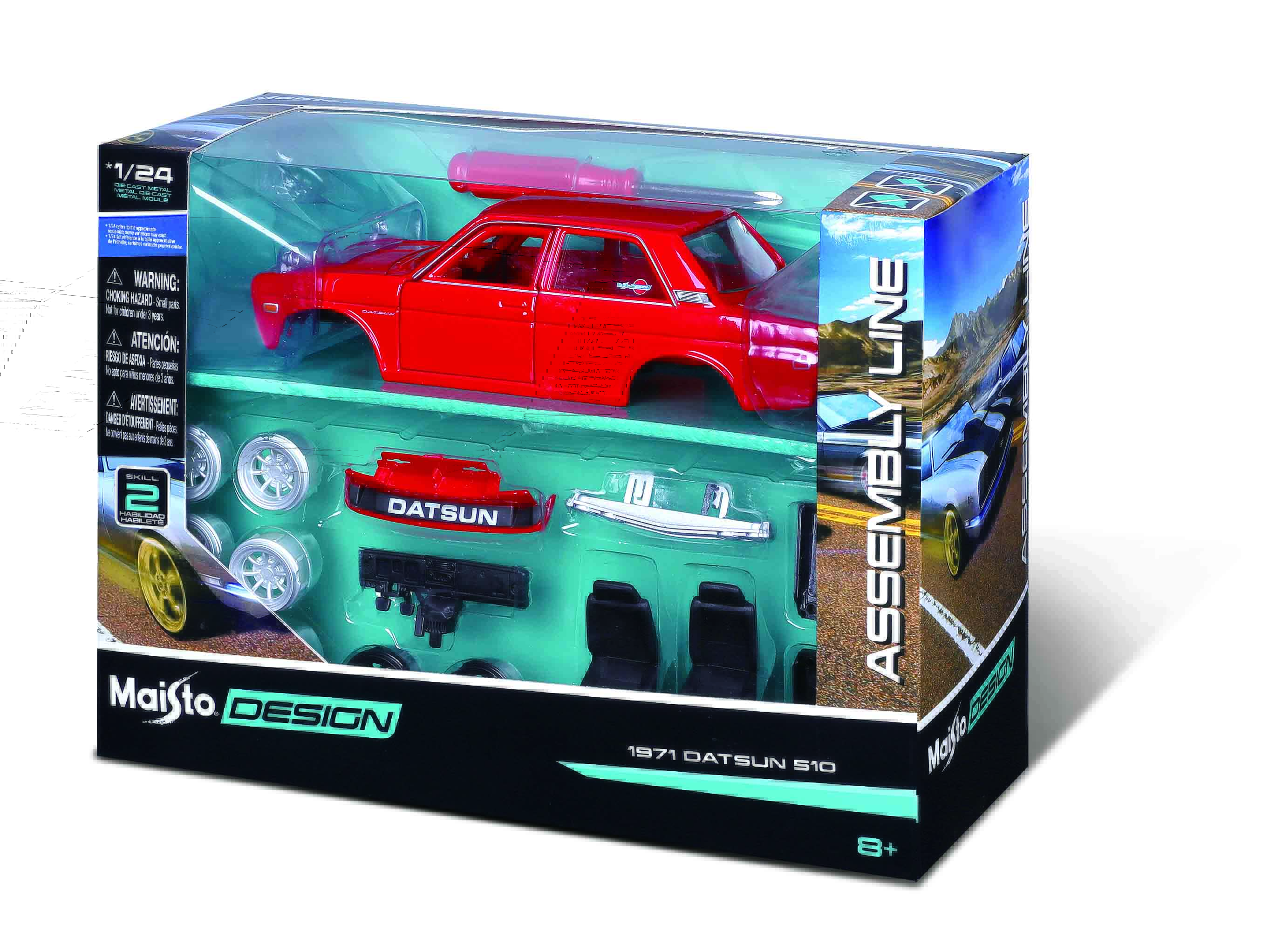 Foto 5 pulgar | Auto Design Assembly Line Maisto Datsun 510 1971 A Escala 1:24