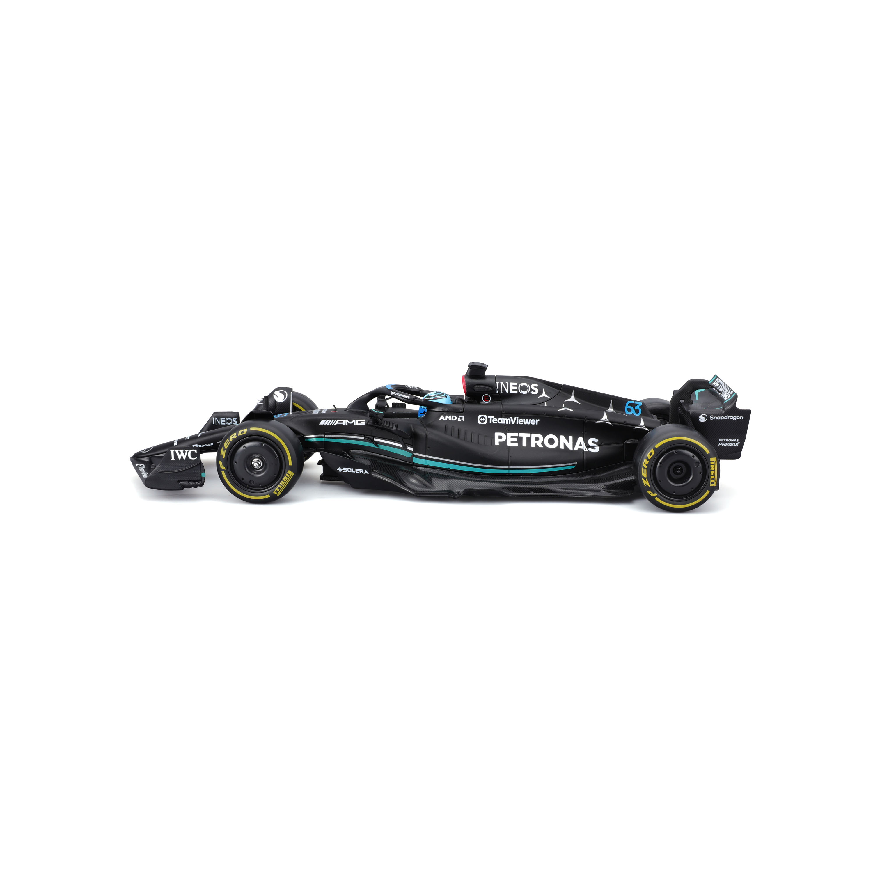 Foto 6 pulgar | Auto Burago F1 Mercedes-amg Petronas W14 2023 A Escala 1:24 Con Casco - #63 Russell