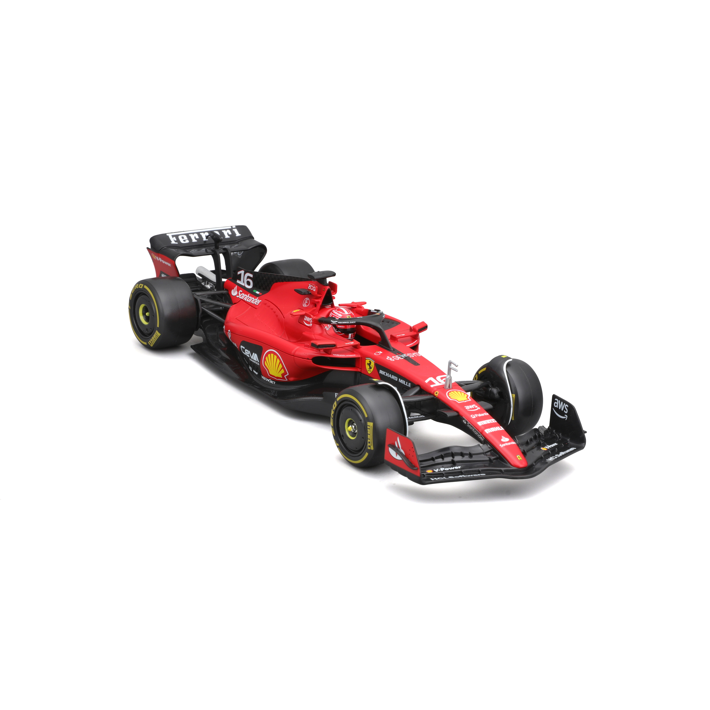 Foto 3 pulgar | Auto Burago F1 Ferrari Sf-23 2023 A Escala 1:24 - #16 Leclerc