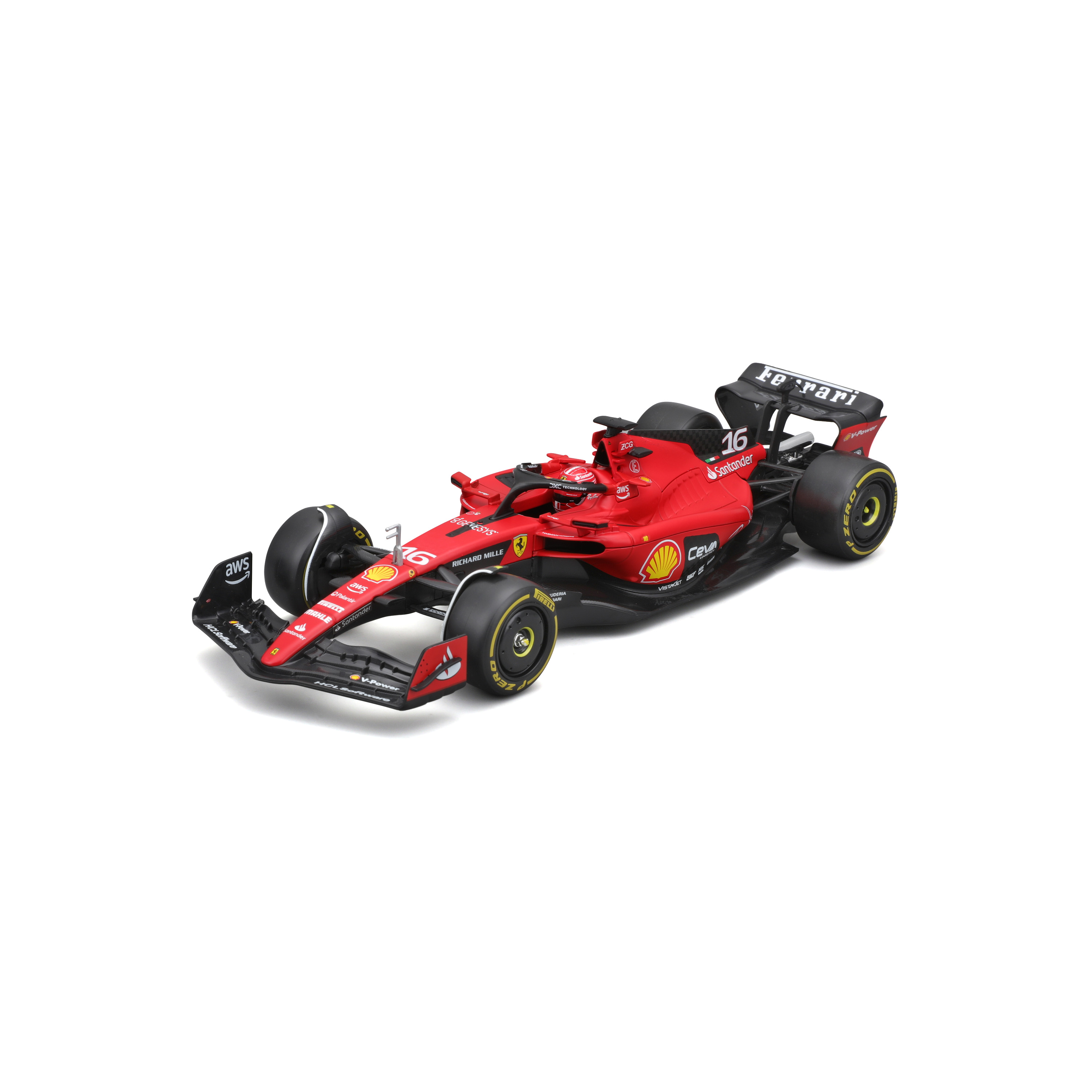 Foto 4 pulgar | Auto Burago F1 Ferrari Sf-23 2023 A Escala 1:24 - #16 Leclerc
