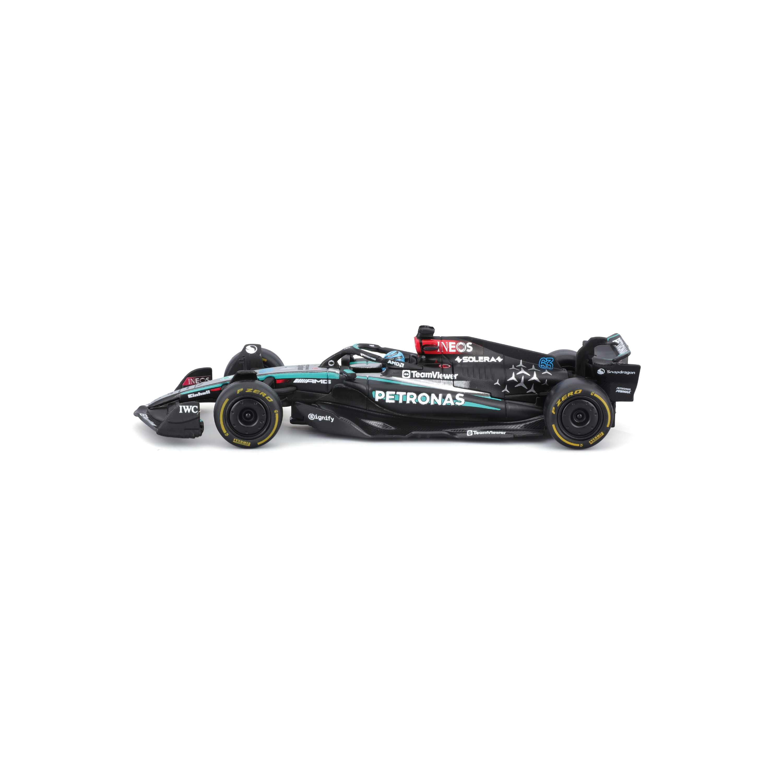 Foto 2 pulgar | Auto Burago F1 Mercedes W15 2024 A Escala 1:43 Con Casco - #63 Russell