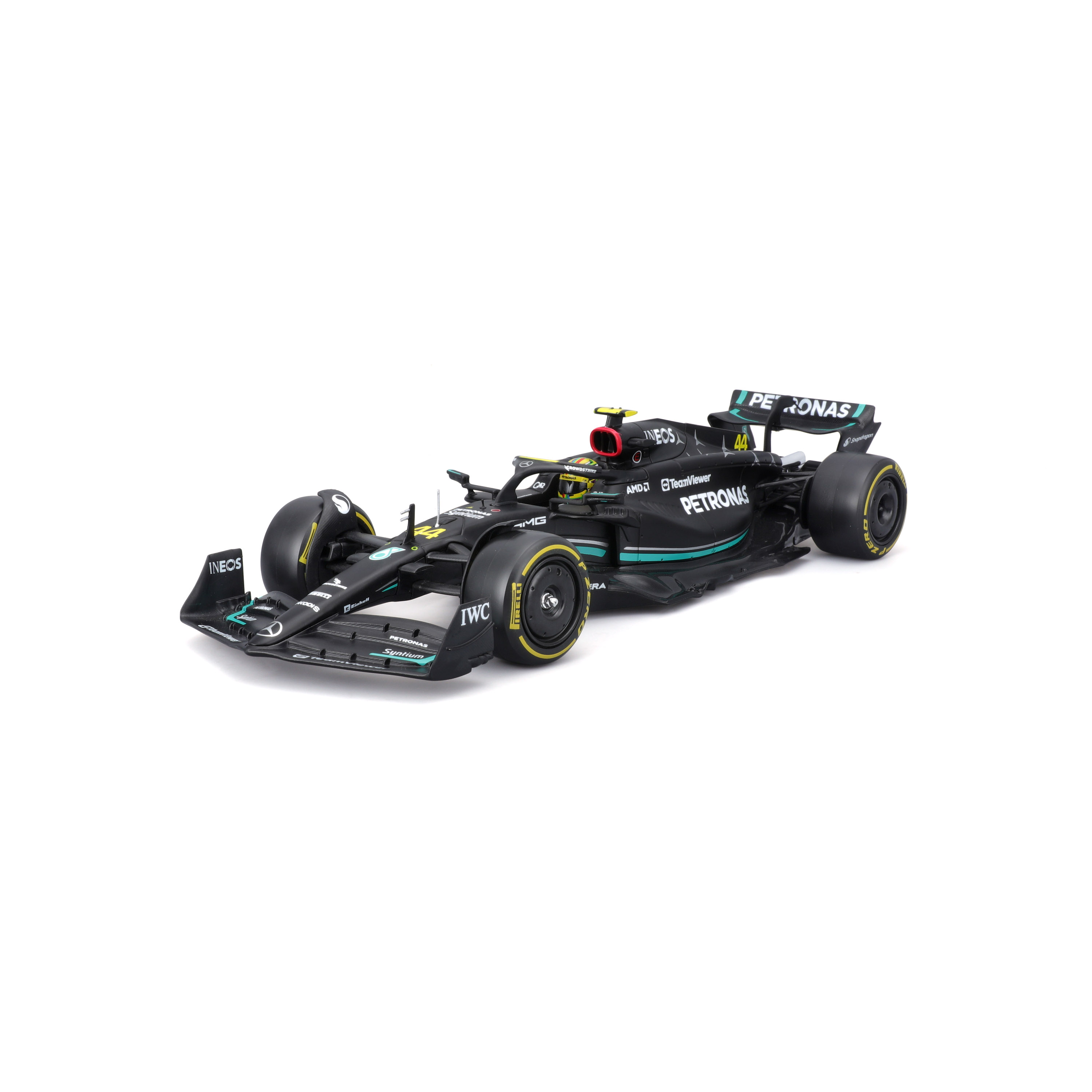 Foto 2 pulgar | Auto Burago F1 Mercedes-amg Petronas W14 2023 A Escala 1:24 Con Casco - #44 Hamilton