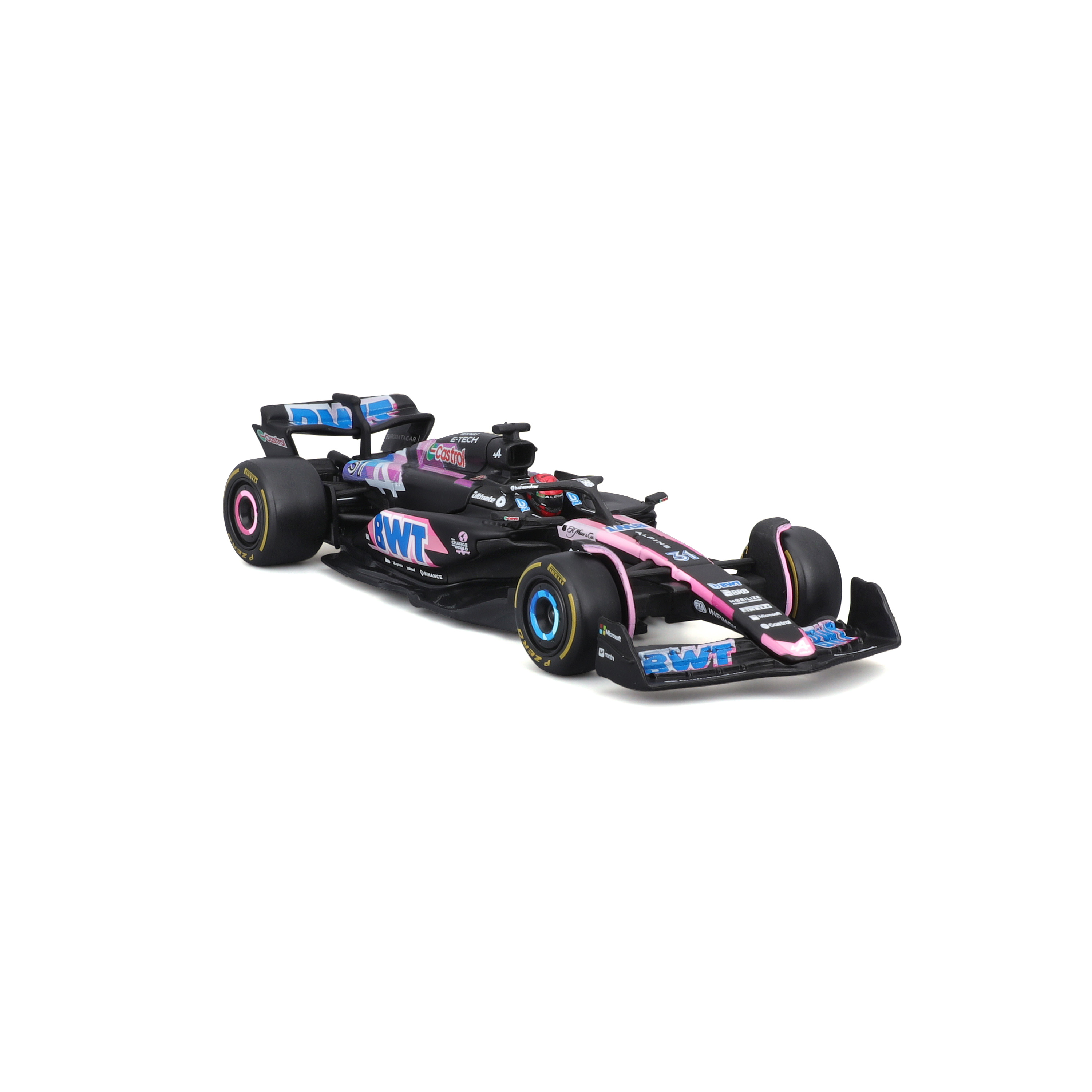 Foto 2 | Auto Burago F1 Bwt Alpine A524 2024 a Escala 1:43 con Casco #31 Ocon