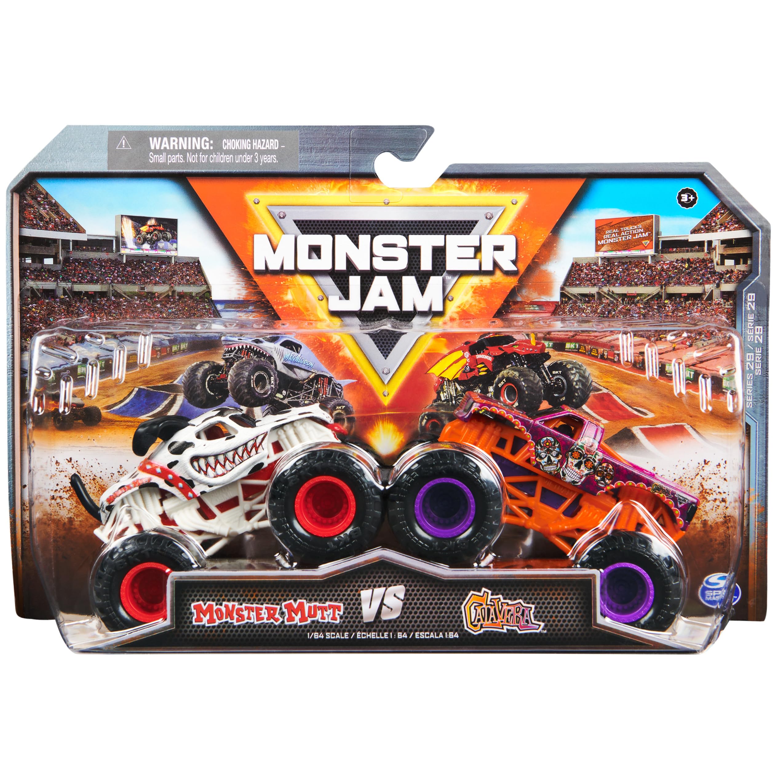 Toy Monster Jam Dalmatian Vs. Camiones Fundidos A Presión Calavera 1:64 - Venta Internacional.