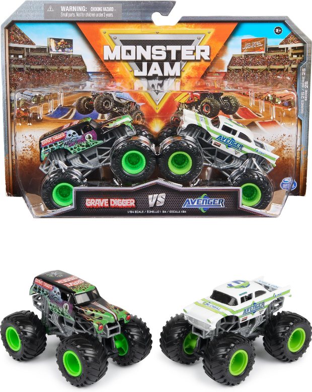 Carros de Juguete Spin Master Monster Jam Grave Digger vs Avenger