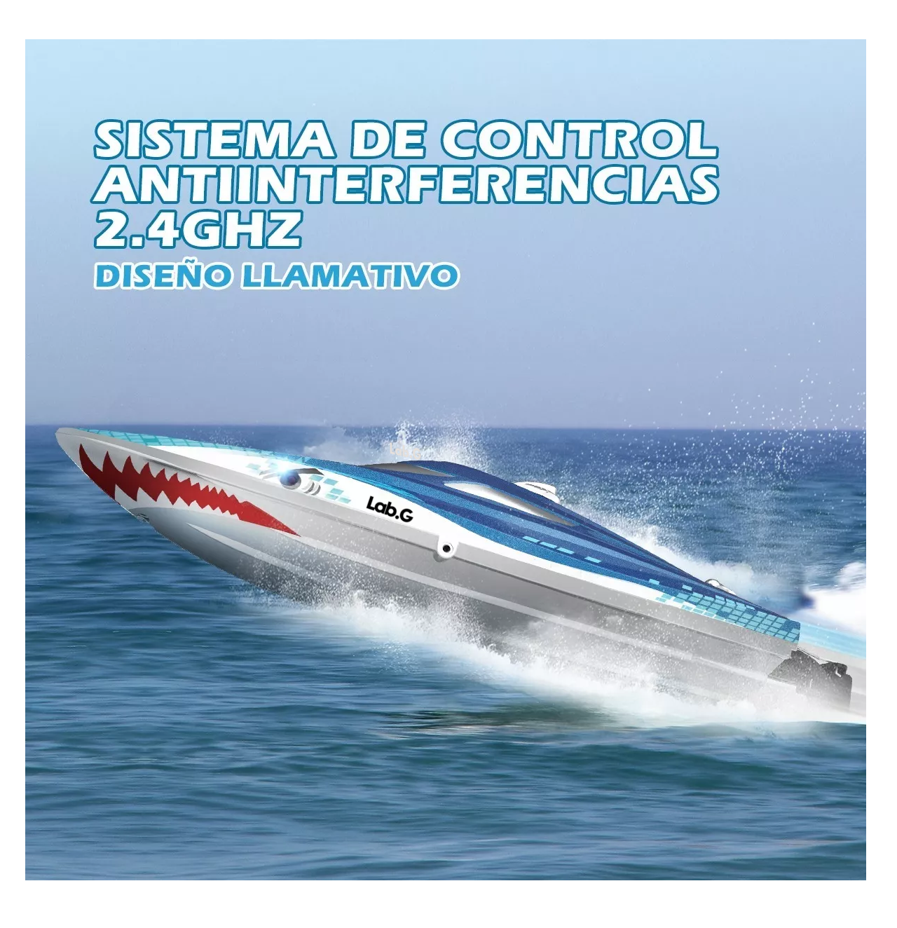 Foto 2 | Barco a Control Remoto Lab.G con 3 Baterías Luz Led Azul