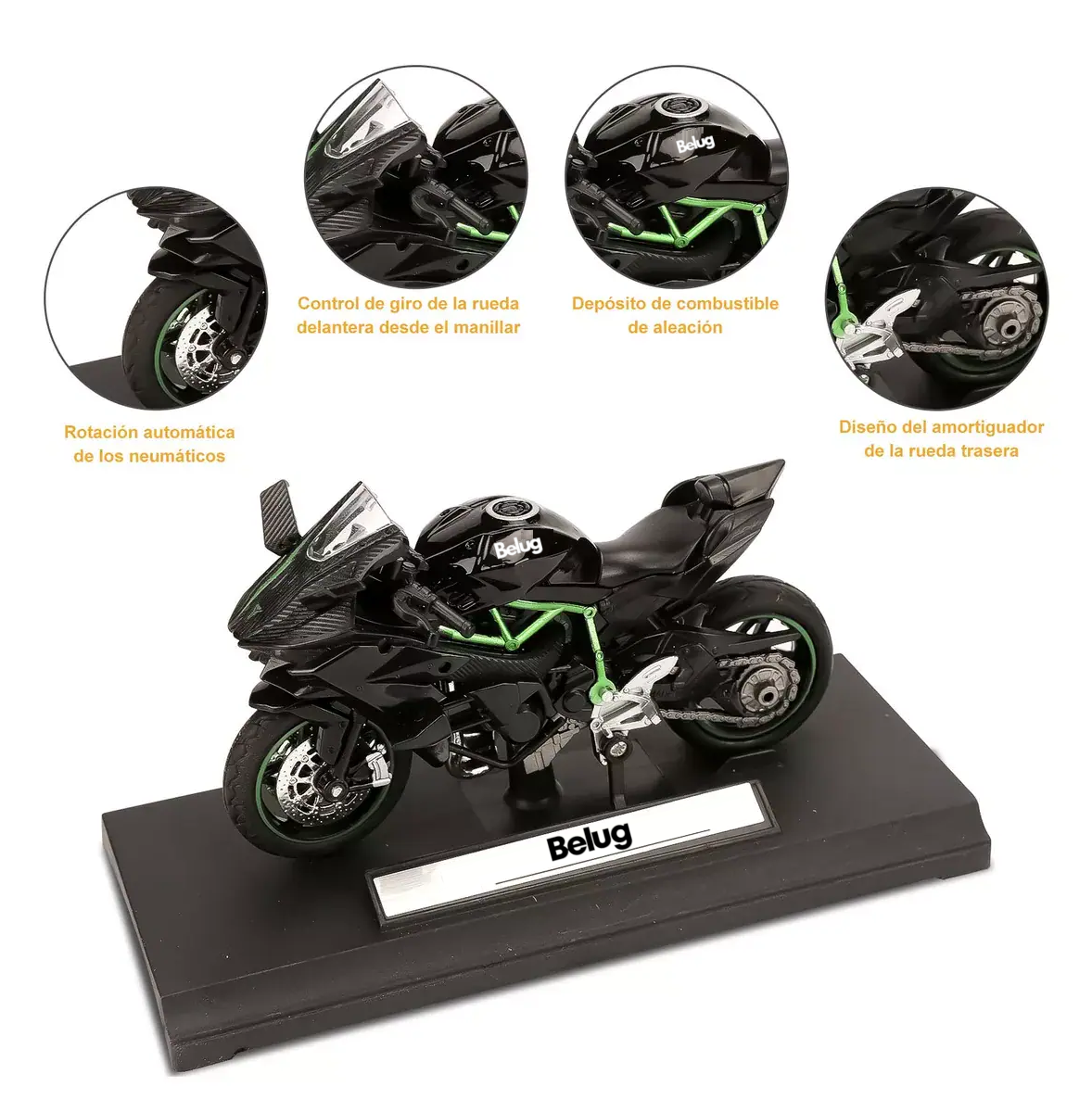 Foto 2 | Motocicleta de Juguete Belug Alear a Escala 1:18