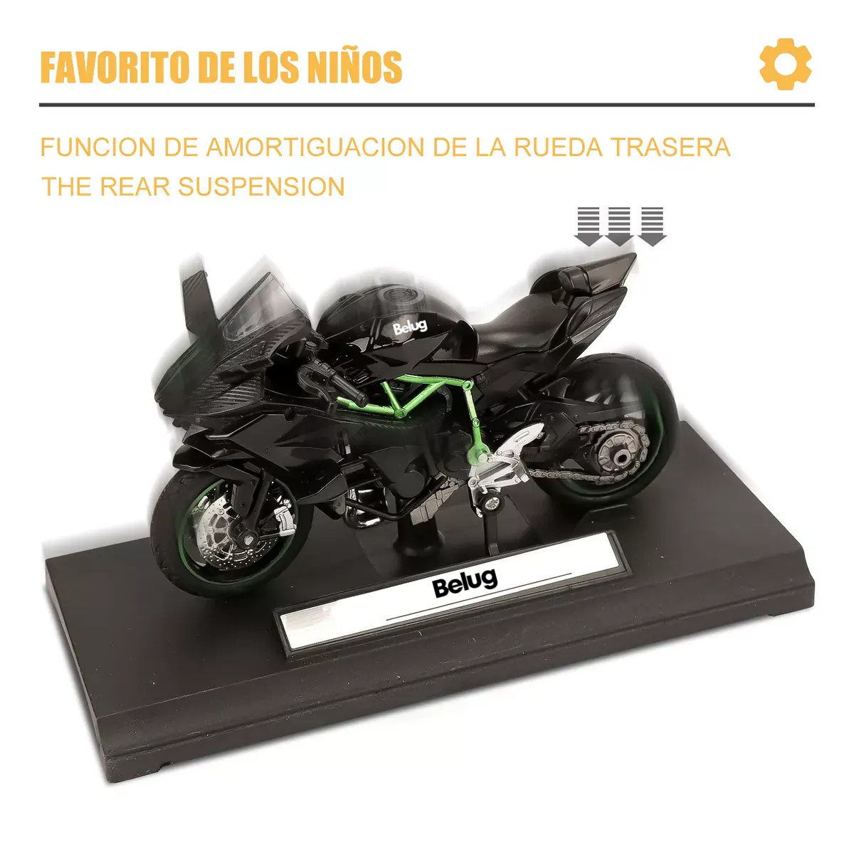 Foto 4 pulgar | Motocicleta de Juguete Belug Alear a Escala 1:18
