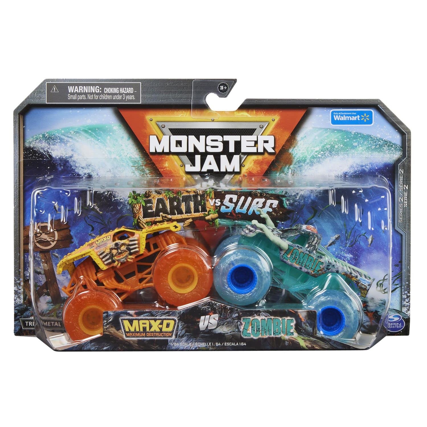 Toy Monster Jam Earth Vs Surf [max D Y Zombie] A Escala 1:64 - Venta Internacional.