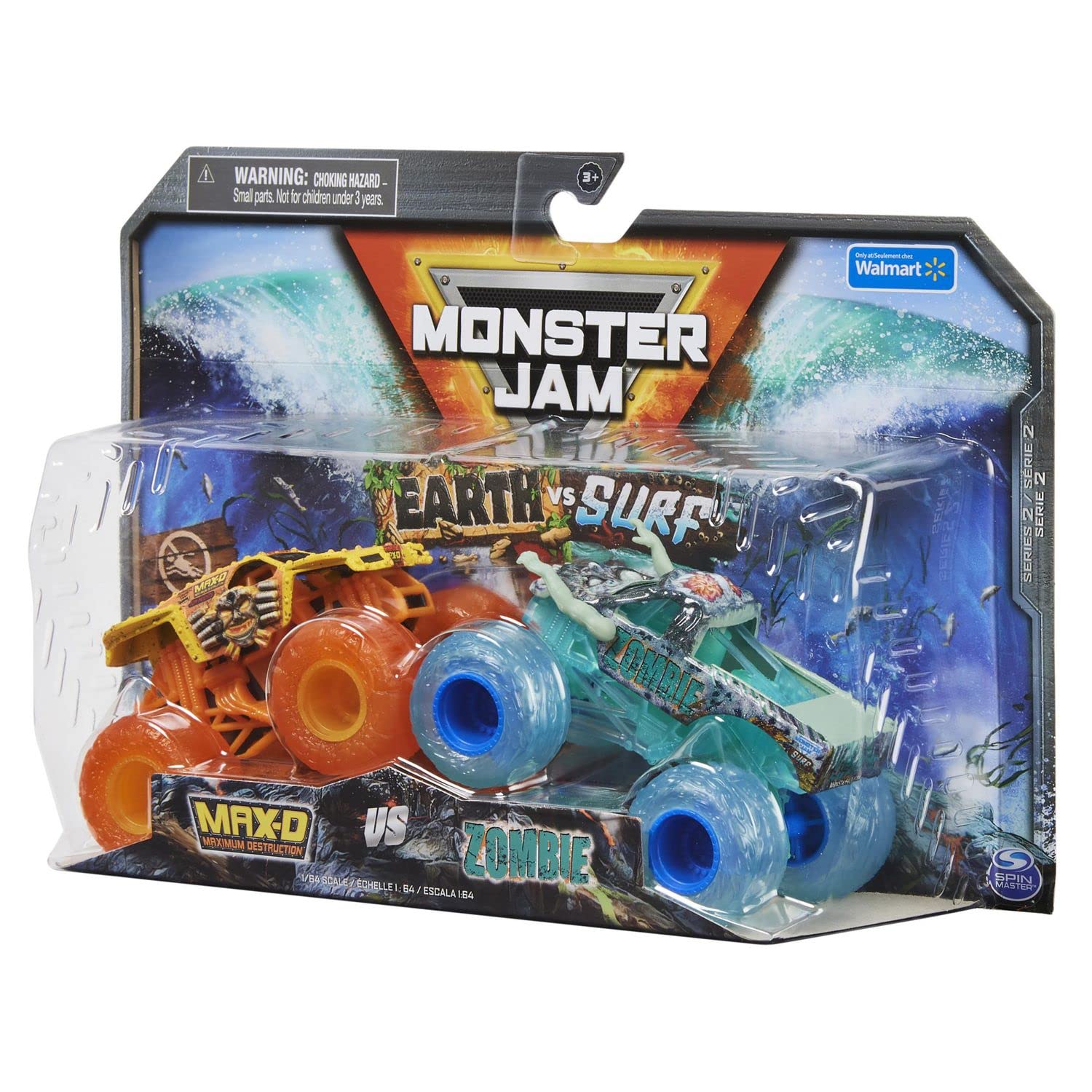 Foto 4 | Toy Monster Jam Earth Vs Surf [max D Y Zombie] A Escala 1:64 - Venta Internacional.