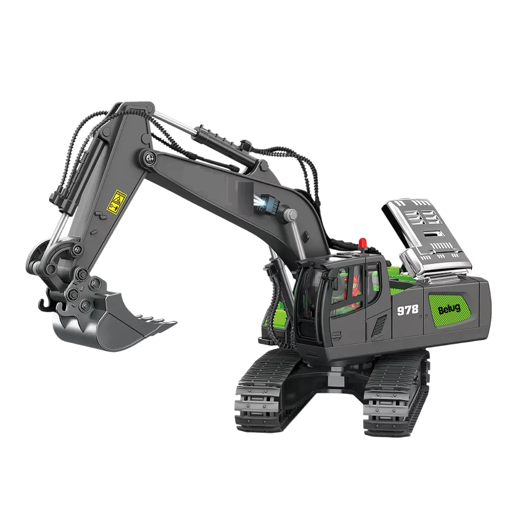 Foto 2 | Excavadora Control Remoto Belug Juguete Negro