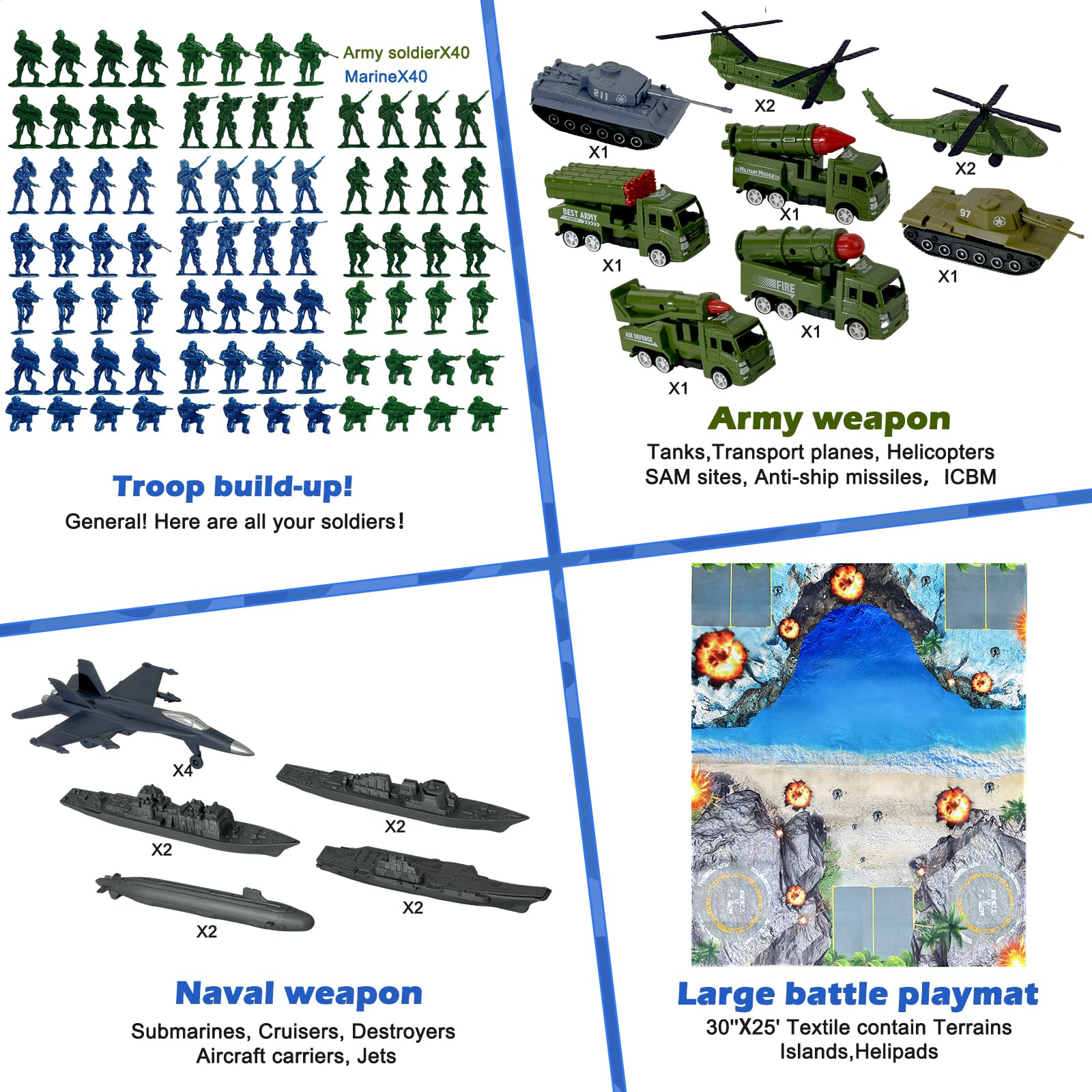 Foto 3 | Set De Juego Talgic Para Hombre Del Ejército, Tamaño Grande, Con Figuras De Acción Y Accesorios. - Venta Internacional