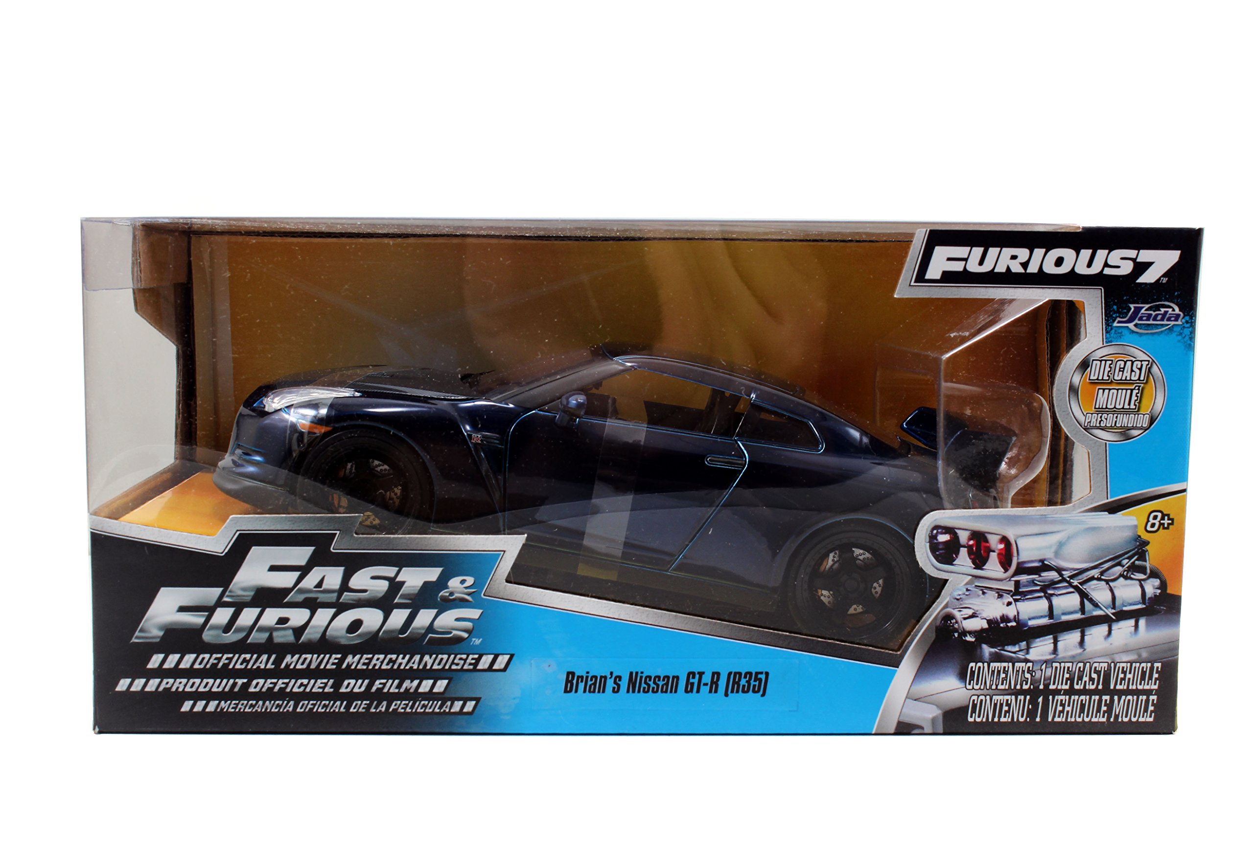 Foto 7 pulgar | Coche Jada Toys Fast & Furious Nissan GTR Azul 1:24 - Venta Internacional