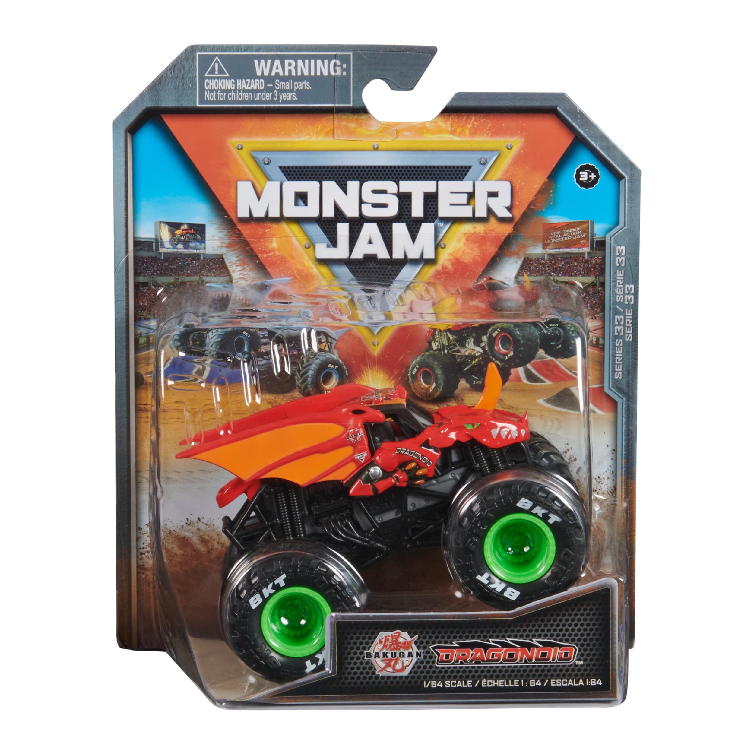 Foto 1 | Camión Fundido Monster Jam Dragonoid Serie 33 A Escala 1:64 - Venta Internacional.