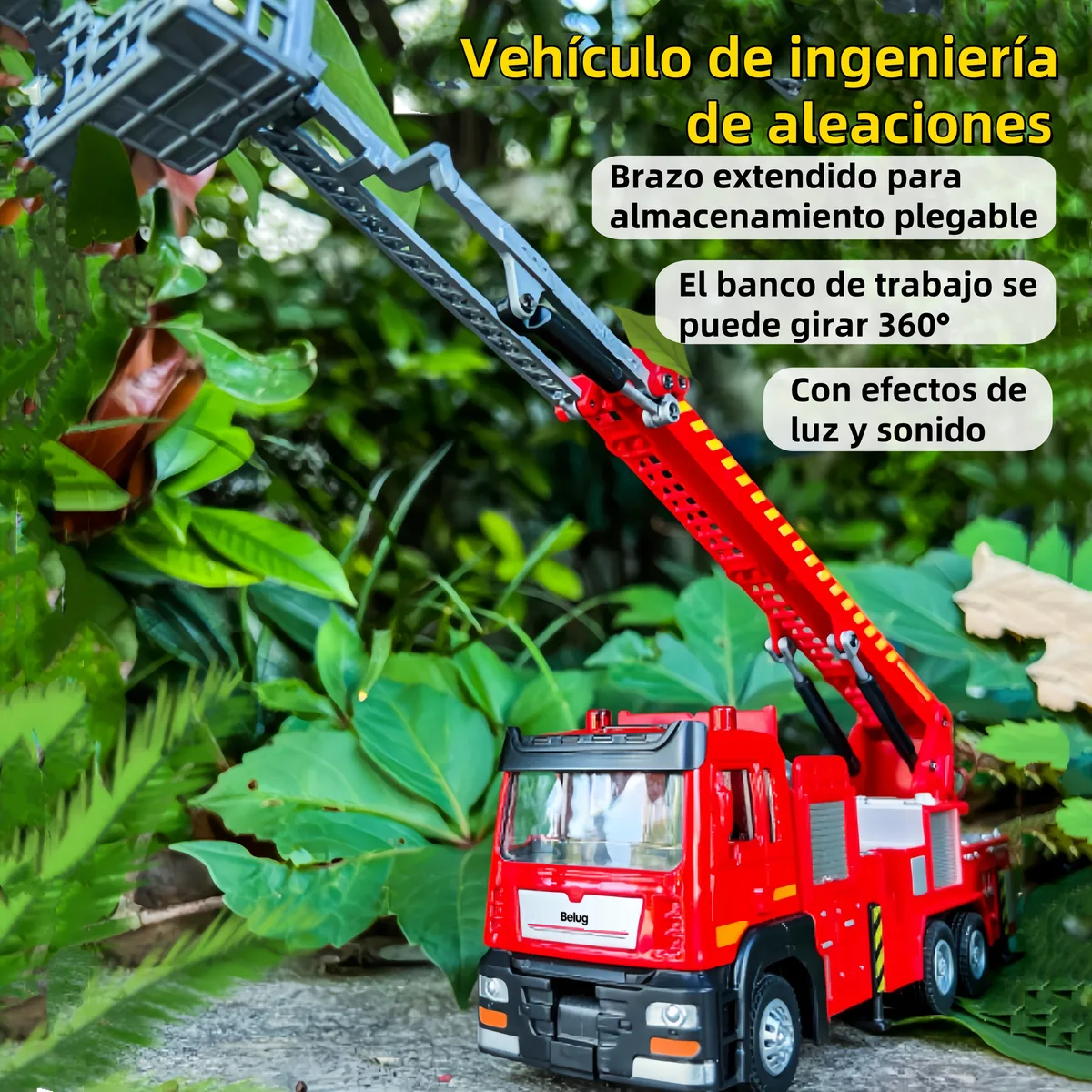 Foto 4 pulgar | Camion De Bomberos Belug 1pz Rojo