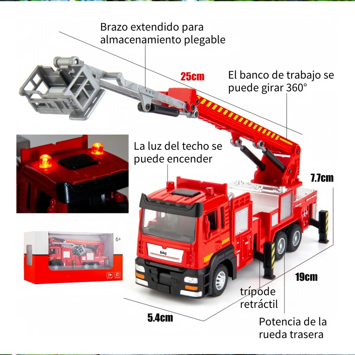 Foto 5 pulgar | Camion De Bomberos Belug 1pz Rojo