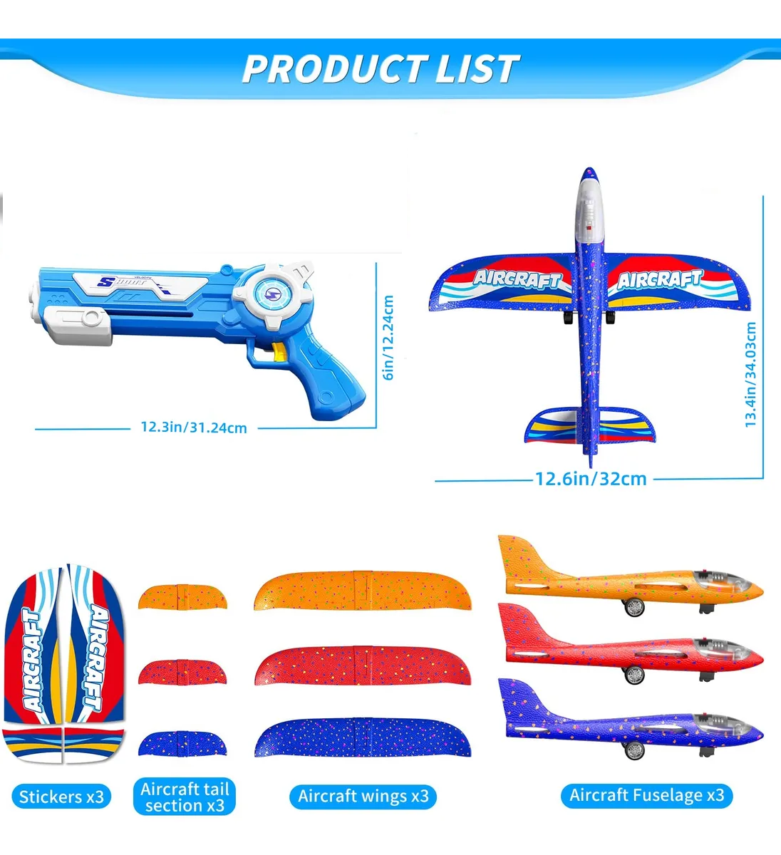 Foto 2 | Catapulta Avión Belug Juguetes Rojo Naranja Azul