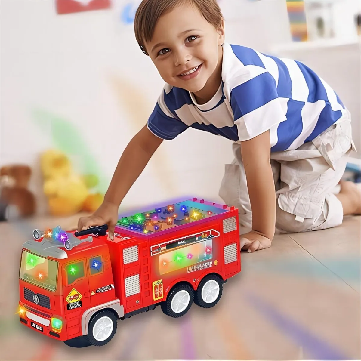 Foto 5 pulgar | Coche De Bomberos Belug Juguete Luces Y Sonidosrojo 1pz