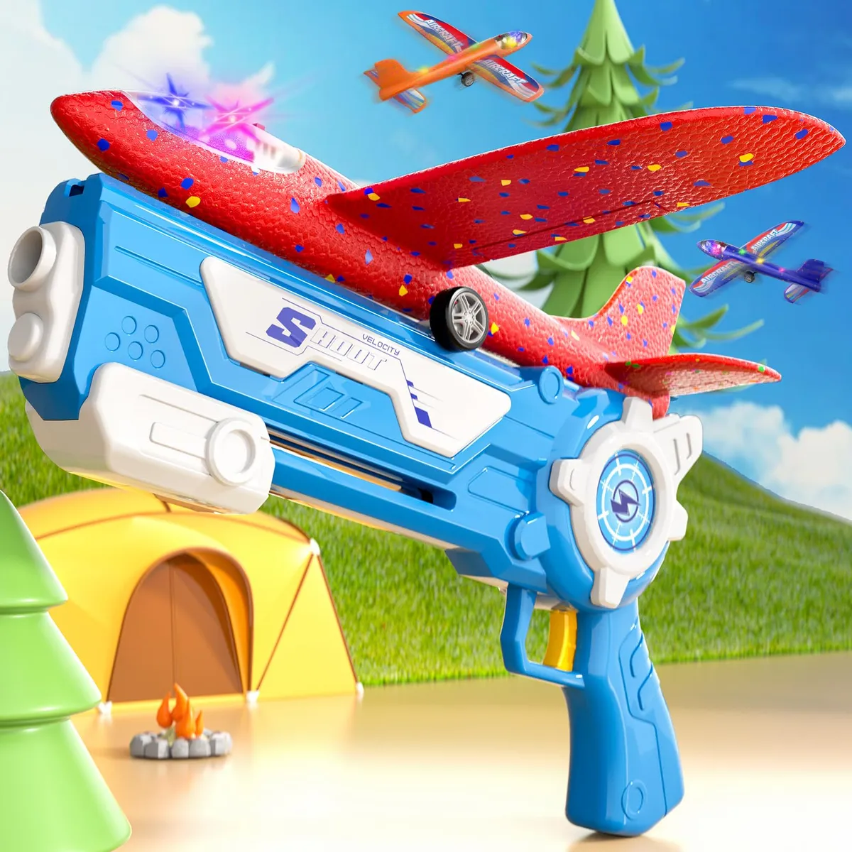 Foto 4 | Catapulta Avión Lab.gjuguetes Rojo Naranja Azul
