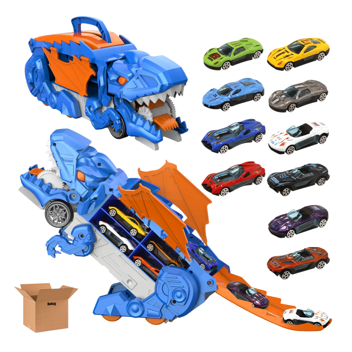 Foto 2 pulgar | Transporte Juguete Vehículo Belug 11pz Naranja Colores
