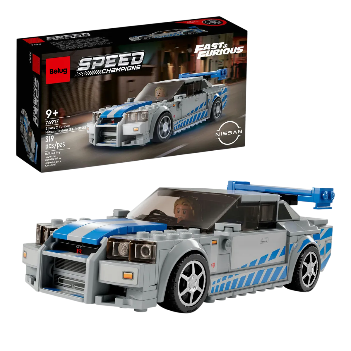Foto 1 | Bloque Carro Belug Construccion 319 Piezas Gris Azul