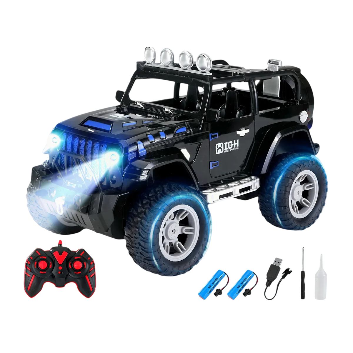 Foto 2 pulgar | Coche Belug Control Remoto 7pz Negro