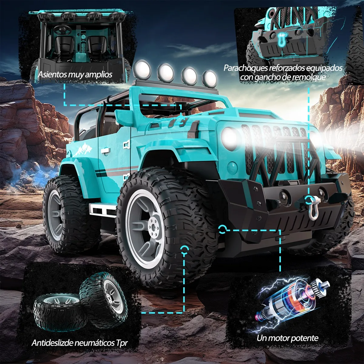 Foto 4 pulgar | Coche Jeep  Lab.g Juguetes De 2 4 Ghz Verde Claro