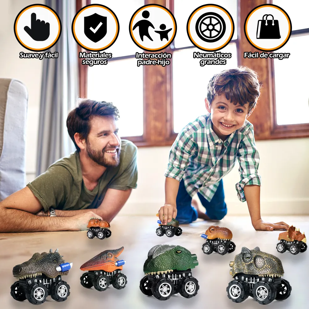 Foto 5 | Coches Belug  Dinosaurios Juguetes 8pz Multicolor