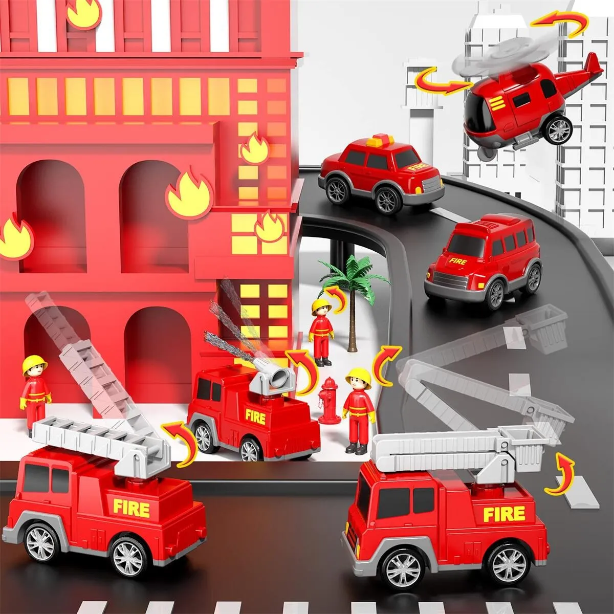 Foto 5 pulgar | Carros De Ingeniería  Lab.g 7pz Rojo